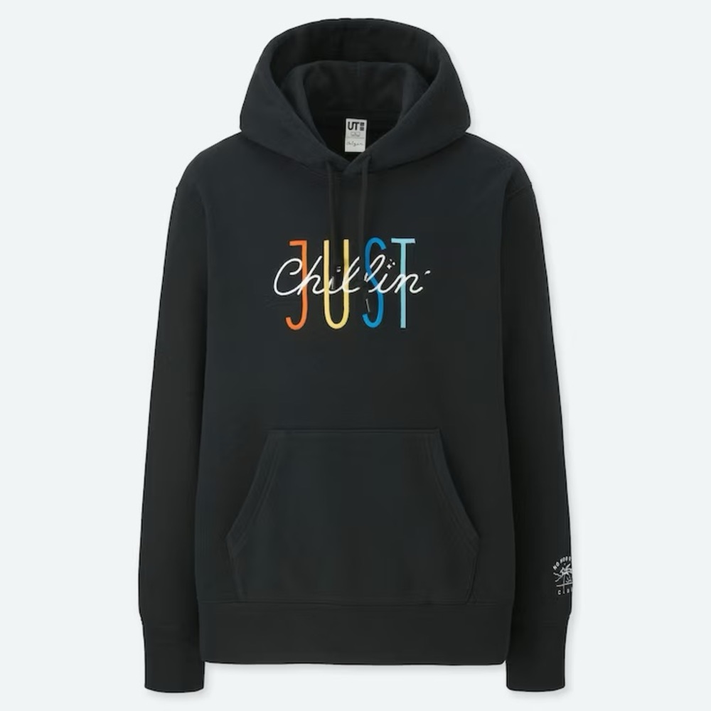 Uniqlo x Pieter Ciezer Just Chillin hoodie - black - medium - embroidered